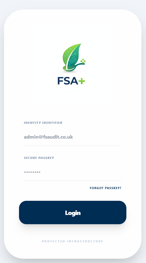 FSAudit Sign In Screen